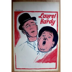 LAUREL AND HARDY PASSE PARTOUT POSTER FROM THE 50'S