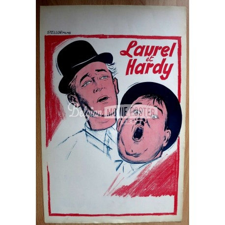 LAUREL AND HARDY PASSE PARTOUT POSTER FROM THE 50'S